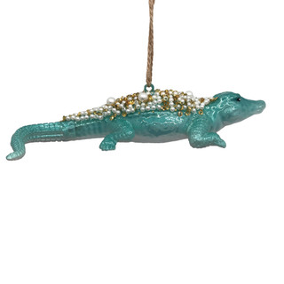Thumbnail 2: Magical Season Glass Alligator with Beads Ornament 