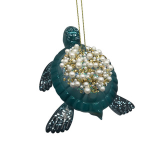 Thumbnail 2: Magical Season Glass Turtle with Pearls Ornament  
