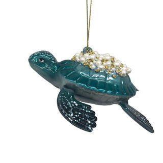 Thumbnail 1: Magical Season Glass Turtle with Pearls Ornament  