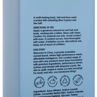 Thumbnail 2: Ciroa 33.8 oz 3-in-1 Body Wash & Shampoo – Blue Cypress & Sea Salt 