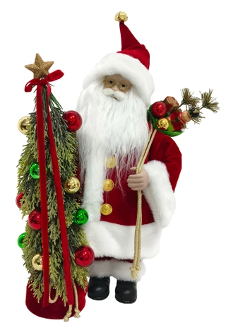 Thumbnail 1: Magical Season 18" Santa with Christmas Tree Figurine 
