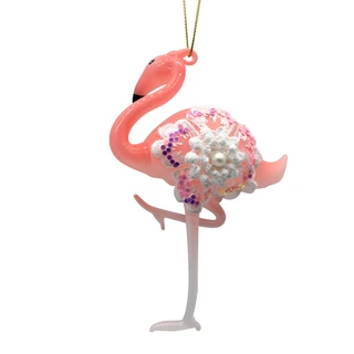 Thumbnail 2: Magical Season Glass Flamingo Ornament 