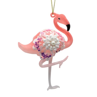 Thumbnail 1: Magical Season Glass Flamingo Ornament 