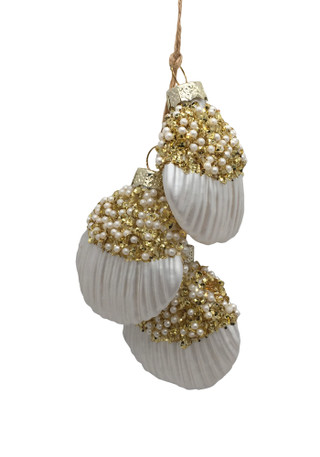 Thumbnail 1: Magical Season Glass Trio Scallop Cluster Ornament 