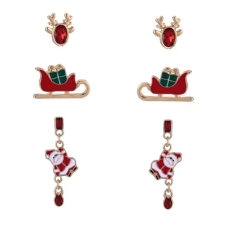 Thumbnail 1: Brighten the Season Christmas 3 Piece Earring Set 