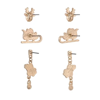Thumbnail 2: Brighten the Season Christmas 3 Piece Earring Set 