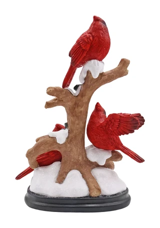 Thumbnail 4: Magical Season 10" Cardinals on Snowy Branch Christmas Decoration 