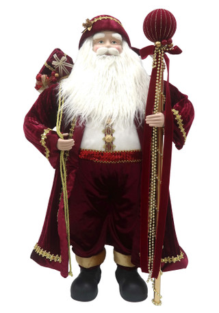 Thumbnail 1: Magical Season 36" Traditional Dark Red Santa Figurine 