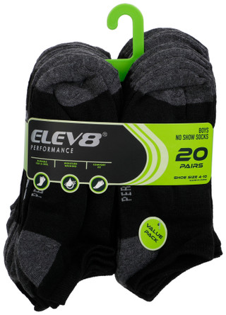 Thumbnail 1: ELEV8 Boys 20 Pc No Show Socks 