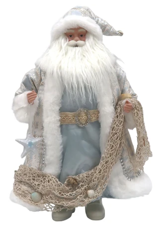 Thumbnail 1: Magical Season 18" Blue Coastal Net Santa Figurine 