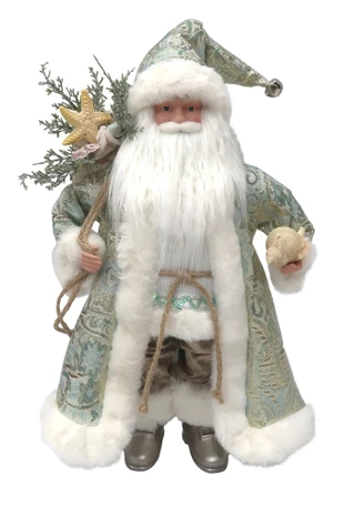 Thumbnail 1: Magical Season 18" Blue Glitter Coastal Santa Figurine 