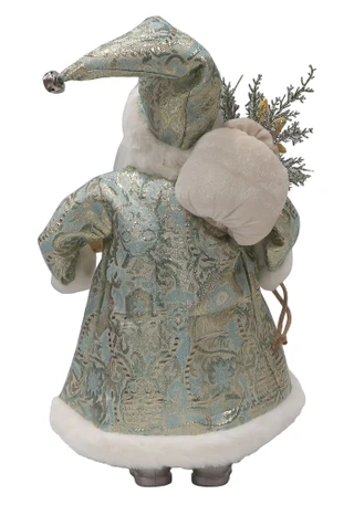 Thumbnail 2: Magical Season 18" Blue Glitter Coastal Santa Figurine 