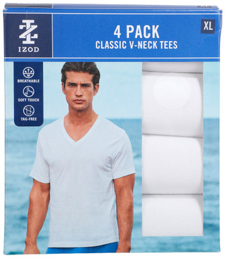 Thumbnail 1: IZOD Mens 4 Pk Classic V-Neck Tees 