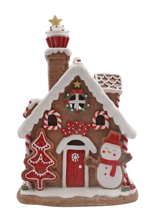 Thumbnail 2: Magical Season 9" x 12" LED Brown Gingerbread House 