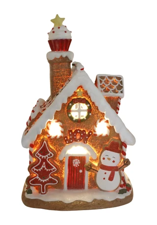 Thumbnail 1: Magical Season 9" x 12" LED Brown Gingerbread House 