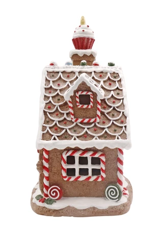 Thumbnail 5: Magical Season 9" x 12" LED Brown Gingerbread House 