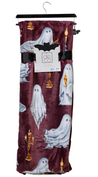 Thumbnail 1: deco 50x70 Halloween Ghost & Candle Print Soft Throw 