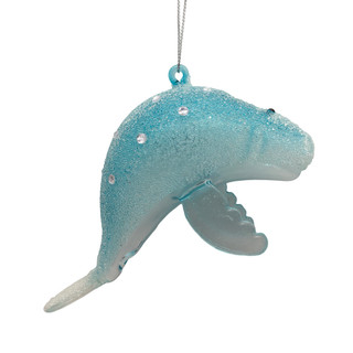 Thumbnail 2: Magical Season Glass Manatee Ornament 