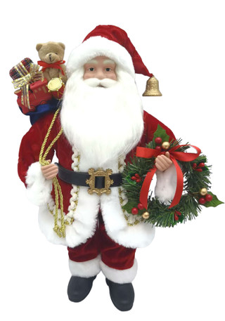 Thumbnail 1: Magical Season 18" Red Bear Santa Figurine 