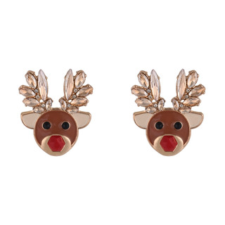 Thumbnail 1: Brighten the Season Christmas Reindeer Stud Earrings 