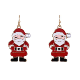 Thumbnail 1: Brighten the Season Christmas Santa Drop Earrings 