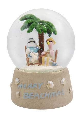 Thumbnail 1: Magical Season 5" Santa in Flamingo Snow Globe 