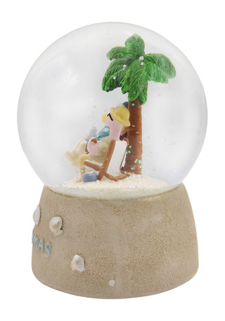 Thumbnail 3: Magical Season 5" Santa in Flamingo Snow Globe 
