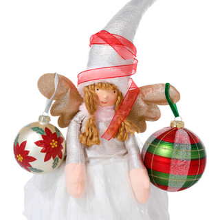 Thumbnail 3: Magical Season 33" LED Sitting White Angel Decoration 