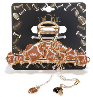 Thumbnail 1: Noir Football Rhinestone Claw Hair Clip  