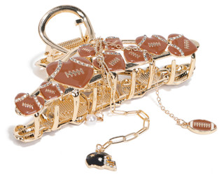 Thumbnail 2: Noir Football Rhinestone Claw Hair Clip  