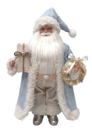 Thumbnail 1: Magical Season 18" Coastal Blue Santa with Presents & Wreath 