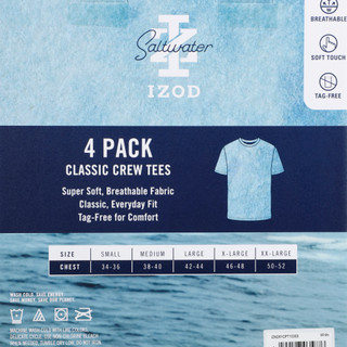 Thumbnail 2: IZOD Mens 4 Pk Classic Crew Tees 