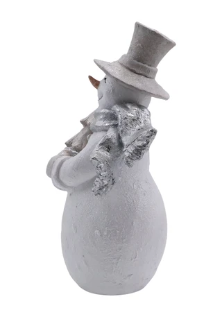 Thumbnail 3: Magical Season 13" White & Silver Snowmen Decoration 