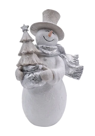Thumbnail 1: Magical Season 13" White & Silver Snowmen Decoration 