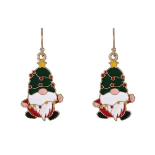 Thumbnail 1: Brighten the Season Christmas Gnome Drop Earrings 