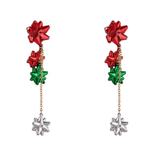 Thumbnail 2: Brighten the Season Christmas Dangle Bow Drop Earrings 