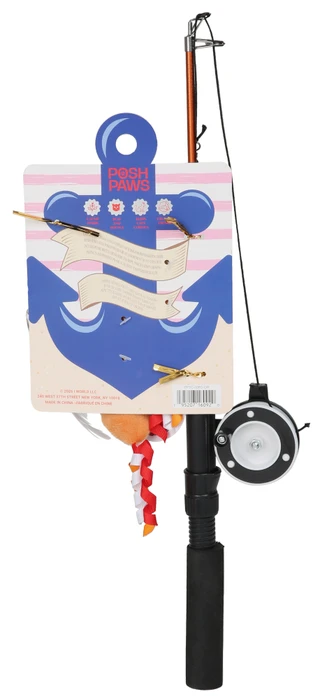 Thumbnail 2: Posh Paws 16-Inch Fishing Rod Cat Teaser Toy Set 