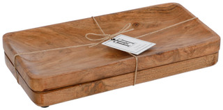 Thumbnail 2: GO HOME Set of 2 Acacia Wood Rectangular Platters 