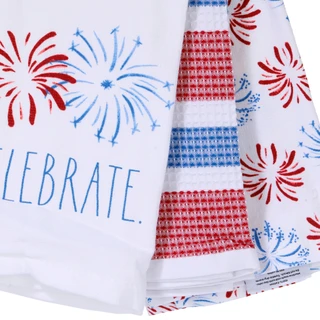 Thumbnail 2: RAE DUNN 3-Piece Celebrate Kitchen Towel Set 