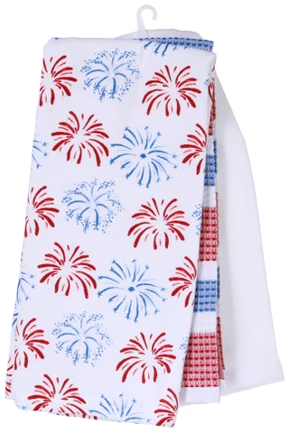 Thumbnail 3: RAE DUNN 3-Piece Celebrate Kitchen Towel Set 