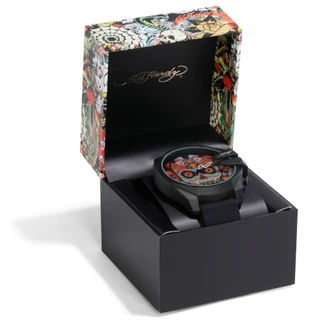 Thumbnail 1: Ed Hardy Men's Skull Face Watch 