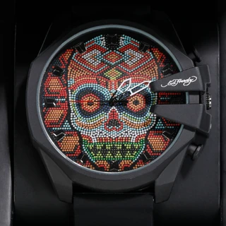 Thumbnail 3: Ed Hardy Men's Skull Face Watch 