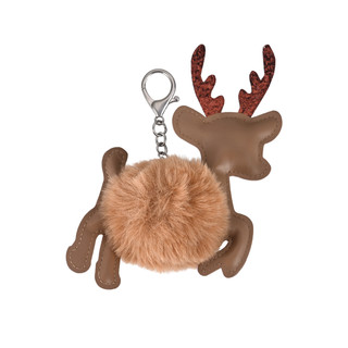 Thumbnail 2: Brighten the Season Christmas Fuzzy Reindeer Bag Charm 