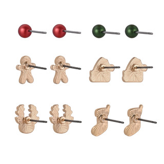 Thumbnail 2: Hallmark Christmas 6 Piece Stud Earrings 