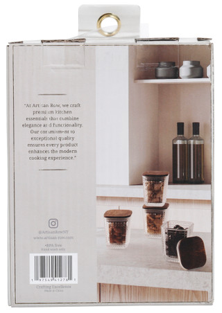 Thumbnail 2: GOURMET HOME PRODUCTS 4-Piece 4 oz Square Glass Snack Container Set 