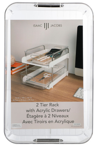 Thumbnail 2: Isaac Jacobs  2-Tier Storage Rack with Drawers 