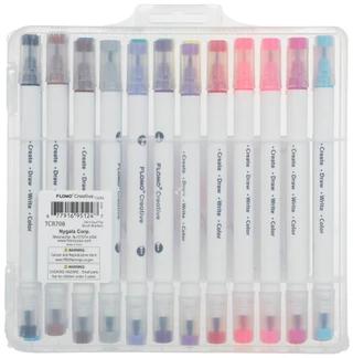 Thumbnail 2: FLOMO 24-Piece Dual Tip Brush Marker Set 
