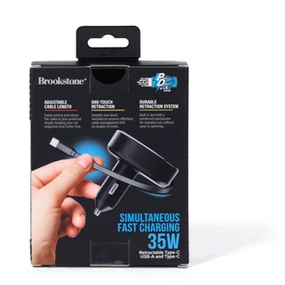 Thumbnail 2: Brookstone 35W Retractable 3-in-1 Car Charger 