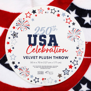 Thumbnail 3: SUNYIN USA Celebration Velvet Plush Throw 