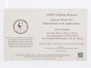 Thumbnail 5: Panama Jack Queen Cotton Percale Sheet Set 